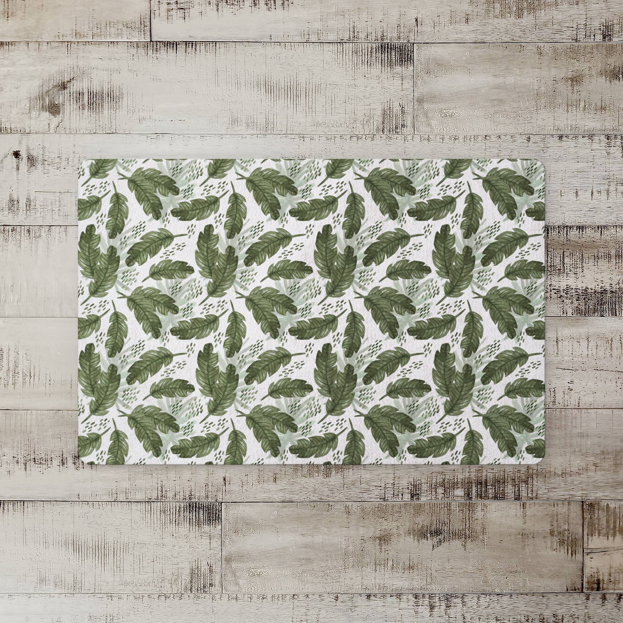 Tropical Leaves Pattern 27" x 18" Floor Mat